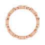 Sapphire Row Natural Diamond Marquise Beaded Band - 14K Rose Gold, 4 × 2 mm, 5 (view 2)