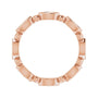 Sapphire Row Natural Diamond Marquise Beaded Band - 14K Rose Gold, 4 × 2 mm, 7 (view 2)