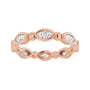 Sapphire Row Natural Diamond Marquise Beaded Band - 14K Rose Gold, 4 × 2 mm, 7 (view 3)