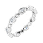 Sapphire Row Natural Diamond Marquise Beaded Band - Platinum, 3.5 × 1.75 mm, 5