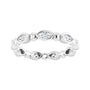 Sapphire Row Natural Diamond Marquise Beaded Band - Platinum, 3.5 × 1.75 mm, 5 (view 3)