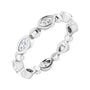 Sapphire Row Natural Diamond Marquise Beaded Band - Platinum, 3.5 × 1.75 mm, 7