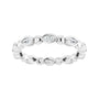 Sapphire Row Natural Diamond Marquise Beaded Band - 14K White Gold, 3 × 1.5 mm, 5 (view 3)