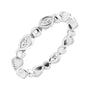 Sapphire Row Natural Diamond Marquise Beaded Band - 14K White Gold, 3 × 1.5 mm, 7