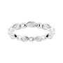 Sapphire Row Natural Diamond Marquise Beaded Band - 14K White Gold, 3 × 1.5 mm, 7 (view 3)