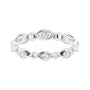 Sapphire Row Natural Diamond Marquise Beaded Band - 14K White Gold, 4 × 2 mm, 6 (view 3)