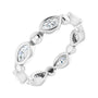 Sapphire Row Natural Diamond Marquise Beaded Band - 14K White Gold, 4 × 2 mm, 7