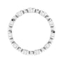 Sapphire Row Natural Diamond Round Beaded Band - 14K White Gold, 2.5 mm (view 2)