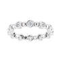 Sapphire Row Natural Diamond Round Beaded Band - 14K White Gold, 2 mm, 6 (view 3)