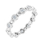 Sapphire Row Natural Diamond Round Beaded Band - 14K White Gold, 2 mm, 7