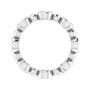 Sapphire Row Natural Diamond Round Beaded Band - 14K White Gold, 3 mm, 5 (view 2)