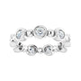 Sapphire Row Natural Diamond Round Beaded Band - 14K White Gold, 3 mm, 6 (view 3)