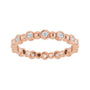 Sapphire Row Natural Diamond Round Beaded Band - 14K Rose Gold, 1.5 mm, 5 (view 3)