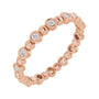 Sapphire Row Natural Diamond Round Beaded Band - 14K Rose Gold, 1.5 mm, 6