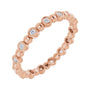 Sapphire Row Natural Diamond Round Beaded Band - 14K Rose Gold, 1.5 mm, 7