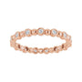 Sapphire Row Natural Diamond Round Beaded Band - 14K Rose Gold, 1.5 mm, 7 (view 3)