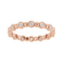 Sapphire Row Natural Diamond Round Beaded Band - 14K Rose Gold, 1.7 mm, 5 (view 3)