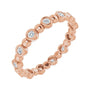Sapphire Row Natural Diamond Round Beaded Band - 14K Rose Gold, 1.7 mm, 6
