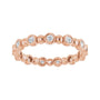 Sapphire Row Natural Diamond Round Beaded Band - 14K Rose Gold, 1.7 mm, 6 (view 3)