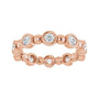 Sapphire Row Natural Diamond Round Beaded Band - 14K Rose Gold, 2.5 mm, 6 (view 3)