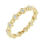 Sapphire Row Natural Diamond Round Beaded Band - 14K Yellow Gold, 1.7 mm