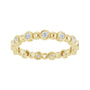 Sapphire Row Natural Diamond Round Beaded Band - 14K Yellow Gold, 1.7 mm (view 3)
