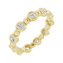 Sapphire Row Natural Diamond Round Beaded Band - 14K Yellow Gold, 2.5 mm