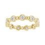 Sapphire Row Natural Diamond Round Beaded Band - 14K Yellow Gold, 2.5 mm (view 3)
