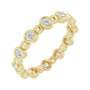 Sapphire Row Natural Diamond Round Beaded Band - 14K Yellow Gold, 2 mm, 5