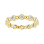Sapphire Row Natural Diamond Round Beaded Band - 14K Yellow Gold, 2 mm, 5 (view 3)