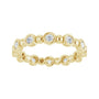 Sapphire Row Natural Diamond Round Beaded Band - 14K Yellow Gold, 2 mm, 6 (view 3)