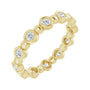 Sapphire Row Natural Diamond Round Beaded Band - 14K Yellow Gold, 2 mm, 7