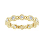 Sapphire Row Natural Diamond Round Beaded Band - 14K Yellow Gold, 2 mm, 7 (view 3)