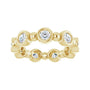 Sapphire Row Natural Diamond Round Beaded Band - 14K Yellow Gold, 3 mm, 5 (view 3)