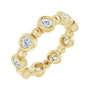 Sapphire Row Natural Diamond Round Beaded Band - 14K Yellow Gold, 3 mm, 6