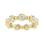 Sapphire Row Natural Diamond Round Beaded Band - 14K Yellow Gold, 3 mm, 6 (view 3)