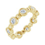 Sapphire Row Natural Diamond Round Beaded Band - 14K Yellow Gold, 3 mm, 7