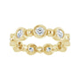 Sapphire Row Natural Diamond Round Beaded Band - 14K Yellow Gold, 3 mm, 7 (view 3)