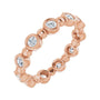 Sapphire Row Natural Diamond Round Beaded Band - 14K Rose Gold, 2.5 mm