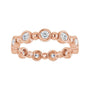 Sapphire Row Natural Diamond Round Beaded Band - 14K Rose Gold, 2.5 mm (view 3)