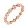 Sapphire Row Natural Diamond Round Beaded Band - 14K Rose Gold, 2 mm, 5