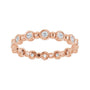 Sapphire Row Natural Diamond Round Beaded Band - 14K Rose Gold, 2 mm, 5 (view 3)