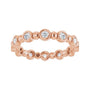 Sapphire Row Natural Diamond Round Beaded Band - 14K Rose Gold, 2 mm, 6 (view 3)