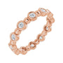 Sapphire Row Natural Diamond Round Beaded Band - 14K Rose Gold, 2 mm, 7