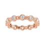 Sapphire Row Natural Diamond Round Beaded Band - 14K Rose Gold, 2 mm, 7 (view 3)