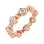 Sapphire Row Natural Diamond Round Beaded Band - 14K Rose Gold, 3 mm, 5