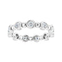 Sapphire Row Natural Diamond Round Beaded Band - Platinum, 2.5 mm (view 3)