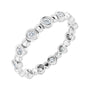 Sapphire Row Natural Diamond Round Beaded Band - Platinum, 2 mm, 5