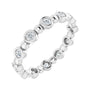 Sapphire Row Natural Diamond Round Beaded Band - Platinum, 2 mm, 6