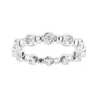 Sapphire Row Natural Diamond Round Beaded Band - Platinum, 2 mm, 7 (view 3)